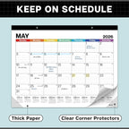 Dunwell 2026 Desk Calendar 22x17, Large Monthly Desk Blotter or Hanging Wall Calendar, Colorful Design, Jan–Dec 2026, Lined Daily Blocks, Easy to Read