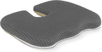 Gooo&Ma Ergonomic Seat Cushion with Air Fiber Core, Office Chair Cushion with Washable Cover & Non-Slip Base for Pressure Relief, Comfort for Long Sitting, Driving, Gaming (Gray)