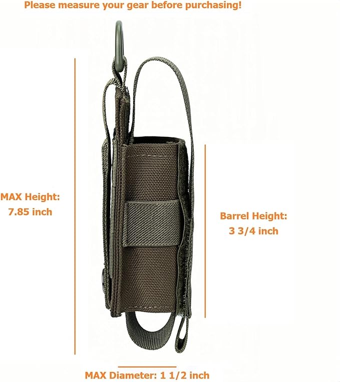 Tactical Flashlight Holster MOLLE Torch Holder MK4 OC/Mace Pepper Spray Canister Carrier EDC Flash Light Pouch Multitool Case with Strap&Snap Clip for Duty/Combat Belt Backpack Vest Chest Rig