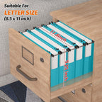 Shutex Extra Capacity Plastic Hanging File Folders,12 Pack Reinforced Expanding Hang Folder Letter Size,Accordian Pocket,Heavy Duty 2 Inch Expansion, Hard Hanging Folder Organizer for Office Home,Blue