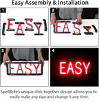 SpellBrite LOBBY Sign | Directional Sign with Neon Look, Blue LED Light Source | 20.4" x 6.3"