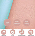 SUJAYU Dual Sided PU Leather Desk Pad, Mouse Pad, Office Desk Mat, Non-Slip Laptop Desk Pad, Waterproof Desk Writing Pad for Office and Home (23.6" x 11.8", Pink+Light Blue)