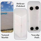 Karibiber Marble Bookend for Shelves, Non-Skid Bookends for Heavy Books, Heavy Duty Book Stopper for CDs, Luxury Book Shelf Holder, Quarter Circle Design Book Ends Decorative, Namib Fantasy, Set of 2