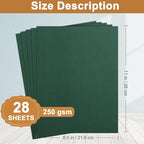Silunkia 28 Sheets Dark Green Cardstock 8.5 x 11 Craft Paper, 92lb Heavyweight Christmas Green Card Stock for DIY Cards Making, Invitations, Thank You Cards, Birthday, Menus