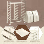 Happygrill 20-Drawer Organizer Cart Tools, Mobile Utility Storage Cart with Removable Drawers & Lockable Wheels, Rolling Storage Cart with wheels for Home Office School (White)