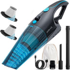 ambrint Handheld Vacuum Cordless Rechargeable – 13000PA Powerful Car Vacuum with Best Suction, Lightweight Mini Cleaner for Home/Office, High-Power Dust Busters for Pet Hair, USB Charging & LED Light
