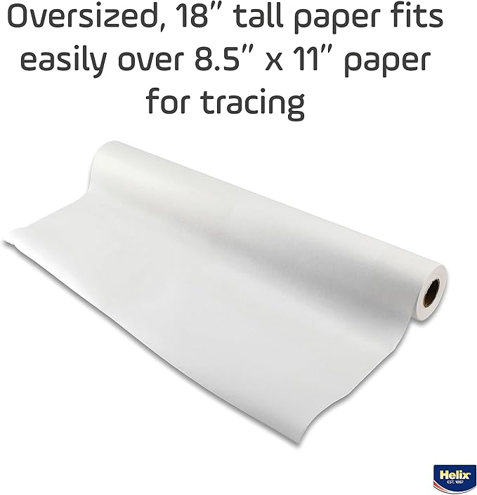 Helix - Sketch & Tracing Paper Roll - 18 Inch by 50 Yards - Transparent