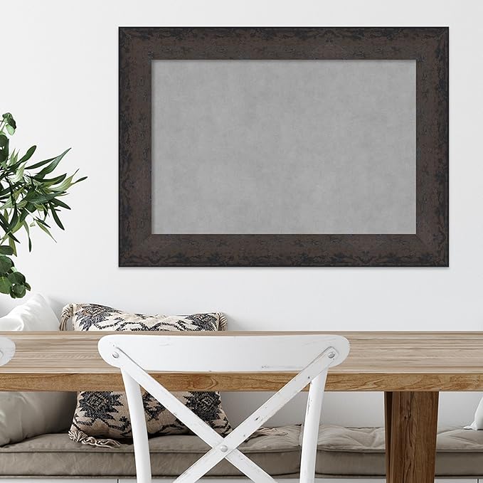 Amanti Art Black Framed Magnetic Board 21x29 Medium Vision Board for use with Magnets, 100% Metal Sheet to Display Items as Office Decor or for Home Organization in mudroom, Kitchen or Kids Room