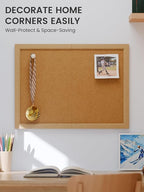 Fluxynara Foldable Cork Board Alternative, Felt Bulletin Board 24" x 18" Mustard Yellow Frame with 16 Adhesive Tabs, Pin Board for Home Office, Classroom, Entryway, Kitchen Wall Decor—Sunset Yellow