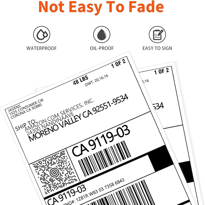JADENS Direct Thermal Shipping Label, 4x6-350 Labels, Commercial Grade