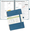 POPRUN Monthly Planner 2026-2027 (Medium 6.5" x 8.5") 18 Months Calendar Book(Jan 2026 - Jun 2027) - 4 Pages per Month with Expense & Notes, Stair-like tabs, Leather Cover - Night Sky Blue