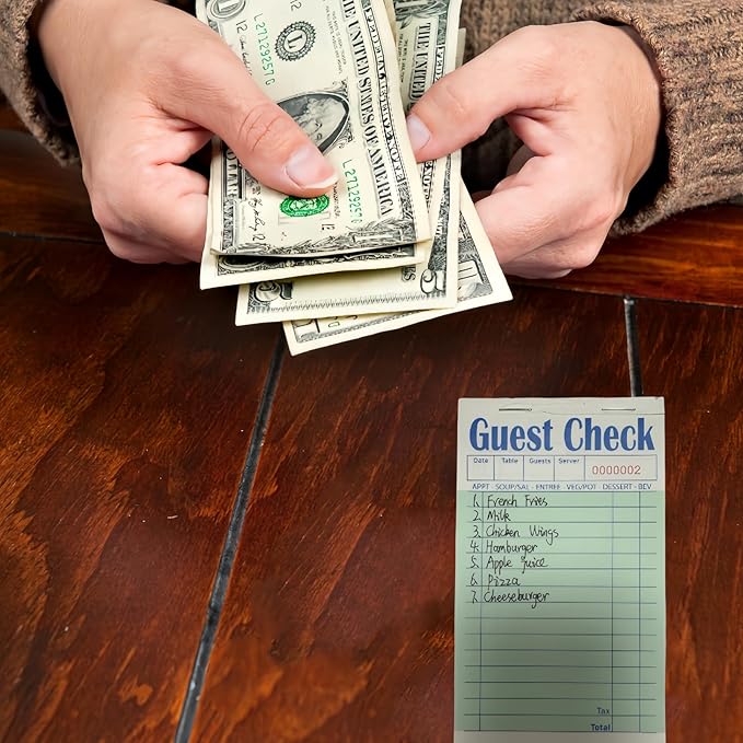 Guest Check Books 18 Pack, Guest Checks for Servers, Server Note Pads, Waitress Accessories Writing Pad, Thick Server Paper with Guest Receipts, Restaurant Supplies Order Pad Total 900 Sheets
