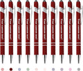 CRME Custom Pens Personalized Pen with Name Logo Engraved Metallic Customized Pen Wine Red Barrel Black Ink Click Pens Stylus Pens for Touch Screens Ideal for School Journaling Office Writing