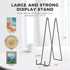 TR-LIFE 14 Inch Black Metal Plate Stand (3 Pack) - Heavy Duty Display Easel Holder for Large Picture Frames, Plates and Signs
