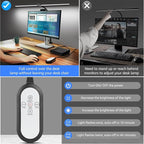 ShineTech LED Desk Lamp for Home Office, 5000K Bright Double Head Architect Task Lamps with Clamp, Dimmable Adjustable Flexible, Black