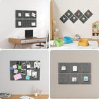 Baysola Large Cork Boards for Walls – 36" x 24" Self Adhesive Felt Wall Tiles, Ideal for Office Black Bulletin Board, Easy to Install Pin Board Photo Board