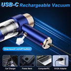 SHLNLI Mini Vacuum Cleaner, 15000PA Car Vacuum Cleaner Portable Cordless with LED Light, 4 in 1 Air Duster and Handheld Small Vacuum Rechargeable for Car, Home, Office, Pet（Blue）