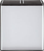The Step N' Sort 18.5 Gallon Extra Large Capacity, Soft-Step, Dual Trash and Recycling Bin with Removable Inner Bins, Silver