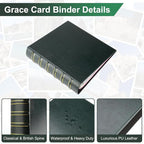 LETVPVOW Vintage Hardback 3 Ring Binder 2 Inch, Professional Leather Binder 3 Ring, Three Ring Binders Fits 8.5" x 11", D Ring Binders for Photo Album, Home, School and Office Supplies- Dark Green