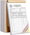 Custom Invoice Book with Logo 50 Set Personalized Receipt Books Customized Invoices for Small Business 3 - Parts Carbonless Duplicate Invoice Forms NCR Books