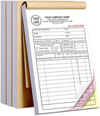 Custom Invoice Book with Logo 50 Set Personalized Receipt Books Customized Invoices for Small Business 3 - Parts Carbonless Duplicate Invoice Forms NCR Books