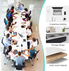 Conference Table,55.1''Folding Conference Room Table for 4-12 People,Mobile Flip Top MeetingTraining Table with Different Coulor and Styles for Offices, Classrooms,Meeting Room (4, B)