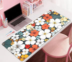 Boho Abstract Floral Mouse Pad Desk Mat,27.5X11.8 in Extended Gaming Mouse Pads with Stitched Edges,Non-Slip Waterproof Rubber Base Mouse Mat for Office,Computer,Keyboard,Laptop and Home Desk Mat