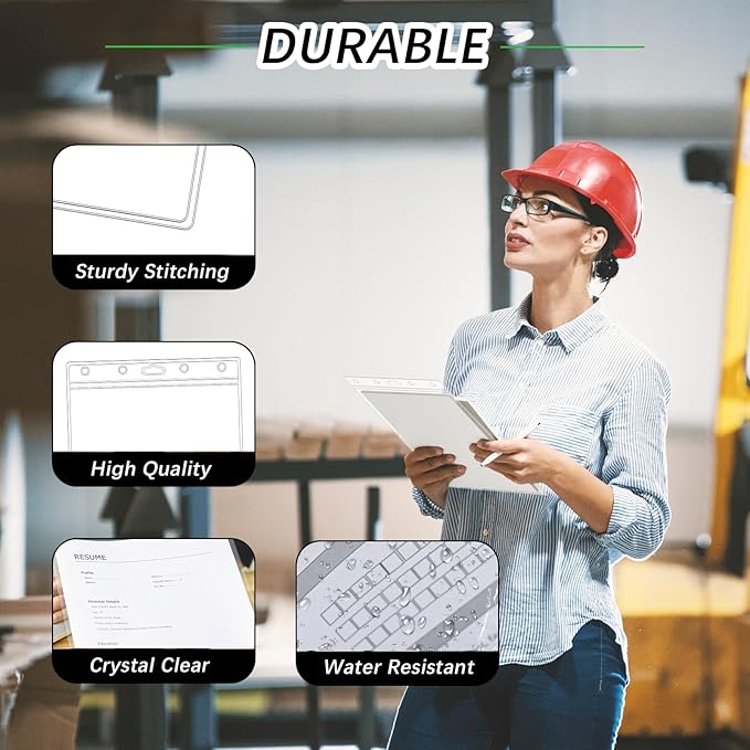 10 Pack Job Ticket Holders 8 1/2" x 11" Waterproof Zip Page Protectors Heavy Duty Dry Erase Document Storage Shop Ticket Holders