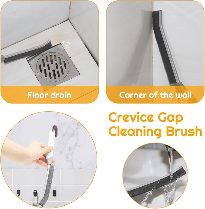 SUOXU Household Thin Cleaning Brushes,2pcs Hard Bristle Grout Scrub Brush Tool for Cleaning Tight Spaces in Home Kitchen Bathroom