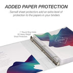 Samsill 1 Inch 3 Ring Binder, Made in USA, Economy Round Ring, Clear View Cover, 200 Sheet Capacity - for School, Home, Office - Pearl White