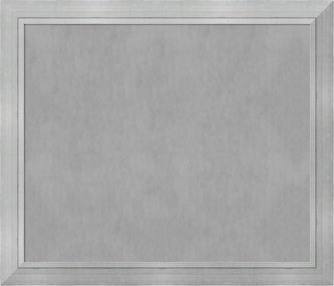 Amanti Art Silver Framed Magnetic Board 47x55 Oversize Vision Board for use with Magnets, 100% Metal Sheet to Display Items as Office Decor or for Home Organization in mudroom, Kitchen or Kids Room