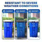 Plastic Prince 50 Gallon Trash Can with Lid Rollout Recycling Bin Large Outdoor, Commercial Heavy-Duty Container with Wheels, Blue
