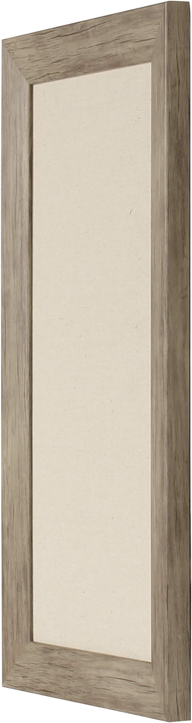 DesignOvation Beatrice Framed Linen Fabric Pinboard, 13x23, Rustic Brown
