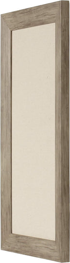 DesignOvation Beatrice Framed Linen Fabric Pinboard, 13x23, Rustic Brown