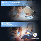 VAVOFO Rechargeable Book Light for Reading in Bed Kids, 7 LED Reading Light with 9-Level Warm Cool White Daylight, Eye Care Lamp with Power Indicator for Bookworms (Light Blue)