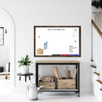 Loddie Doddie Magnetic White Board - 24 in x 36 in, Engineered Wood Frame - Easy Clean Magnetic Dry Erase Board for Wall - Built-in Marker Tray