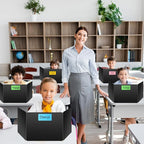 24 Pack Black Desk Dividers for Students, Privacy Shields Folder for Students, Durable & Waterproof Plastic Study Board, Classroom Teacher Supplies Test Divider, Includes 40pcs Extra Labels