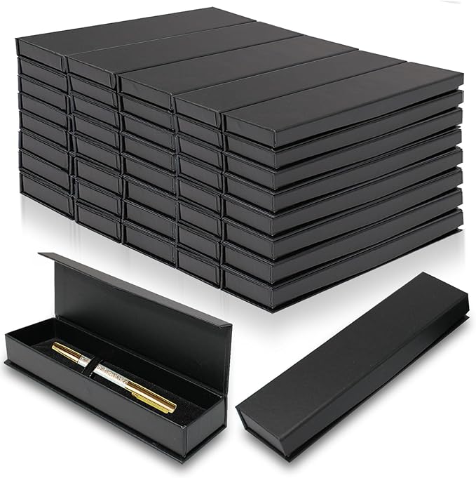 Olutacot 42 Pcs Pen Gift Boxes Empty Black Ballpoint Pen Gift Box with Cushion Pen Jewelry Display Box Empty Present Collection Cases for Birthday Souvenir Business Gifting Office Supplies
