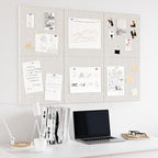 Neatsure Large Cork Board for Wall, 36" x 24" Bulletin Board with Pushpins, 6 Panels Felt Tiles Tack Push Pin Board for Office, Light Tan