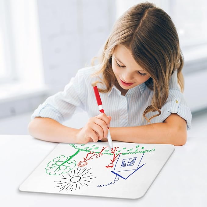 Small White Board, 9 x 12 Double Sided Dry Erase Lapboard for Kids, Office and Classroom