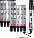 AojSup 20 Pack Jumbo Size Permanent Markers Bulk Permanent Markers Set Chisel Tip Pens Waterproof for Industrial Use Work on Wood Metal Plastic Stone Glass (Black)