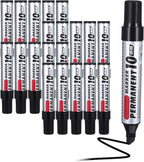 AojSup 20 Pack Jumbo Size Permanent Markers Bulk Permanent Markers Set Chisel Tip Pens Waterproof for Industrial Use Work on Wood Metal Plastic Stone Glass (Black)