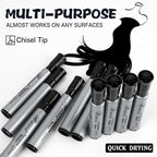 Buecs Permanent Markers, 80 Count Black Permanent Markers, Chisel tip, Waterproof &Fade Resistant, Quick Drying, Office Supplies for School, Office, Home