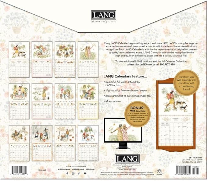 Lang, Blissful Moments Special Edition 2026 Wall Calendar, 12.5'' X 14'', 12-Month Calendar with Wire-O Binding