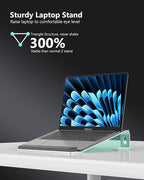 JCZT Aluminum Laptop Stand, Notebook Stand with Wrist Rest, Ergonomic Detachable Laptop Mount, Computer Stand Compatible with 10-17'' All Laptops Such as MacBook Air Pro/HP/Dell/Lenovo, Silver