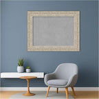 Amanti Art Silver Framed Magnetic Board 27x35 Medium Vision Board for use with Magnets, 100% Metal Sheet to Display Items as Office Decor or for Home Organization in mudroom, Kitchen or Kids Room