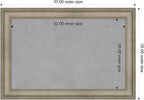 Amanti Art Silver Framed Magnetic Board 25x37 Large Vision Board for use with Magnets, 100% Metal Sheet to Display Items as Office Decor or for Home Organization in mudroom, Kitchen or Kids Room