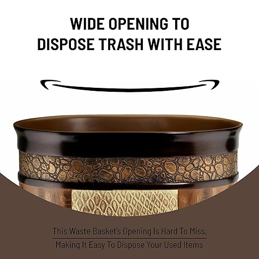 Zahari Home Decorative Trash Can for Bathroom, Office & Bedroom - 2.1 Gallons Stylish & Small Trash Can for Dorms, Desktop & Restroom - Chic Waste Basket for Compact Spaces, Zambia