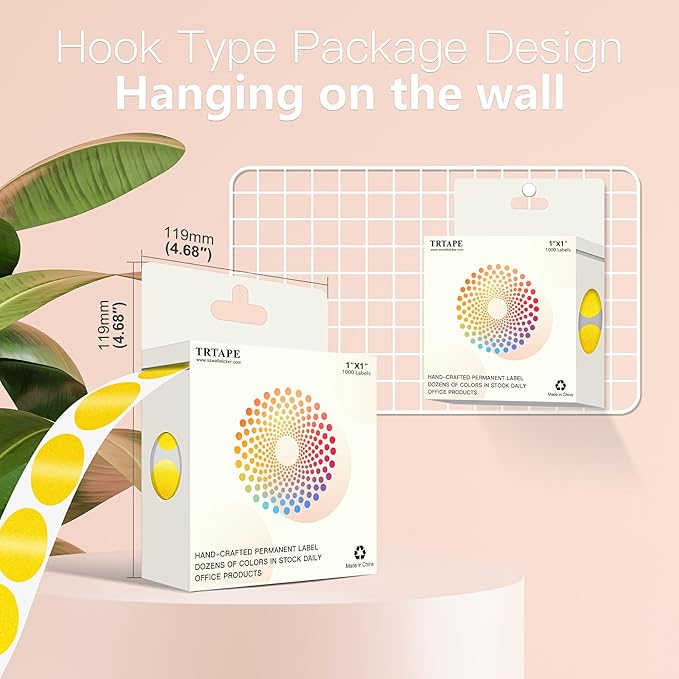 1 Inch Round Color Coding Labels, 1000 PCS Per Roll Gold Color Coded Dot Stickers, Round Color Dot Labels for Organizing, Filing, and Storage