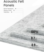 Fluxynara Felt Bulletin Board Tiles -28"x18" Cork Board Alternative for Office Decor, Push Pin Board Wall Organizer 6-Pack -Marble Gray